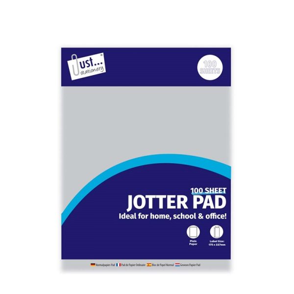 Premium Just stationery plain jotter pad 175mm x 227mm 100 sheet