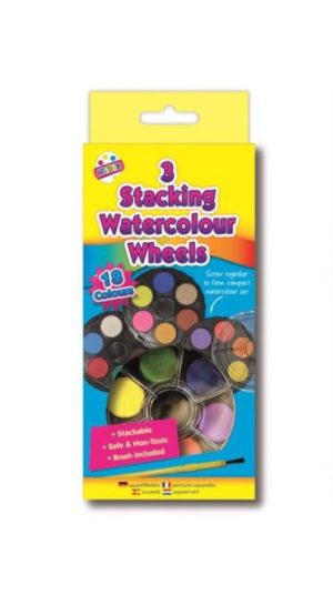 Artbox 18 Colour Watercolour Paints Wheel Pack of 3