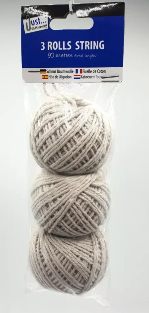 Just Stationery Balls Of Cotton String Pack Of 3