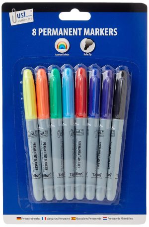 Just Stationery Bullet Tip Permanent Markers Pack Of 8