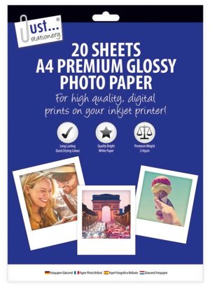 Just Stationery A4 Premium Glossy Photo Paper 20 Sheets