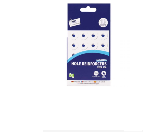 Premium Just stationery page hole reinforcers 500+