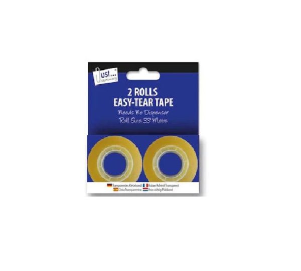 Premium Just stationery easy-tear tape 33m pack of 2