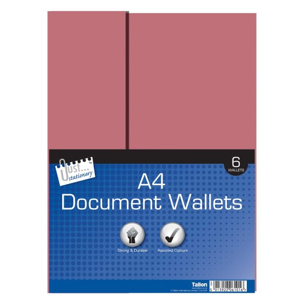 Premium Just stationery a4 document wallets pack of 6