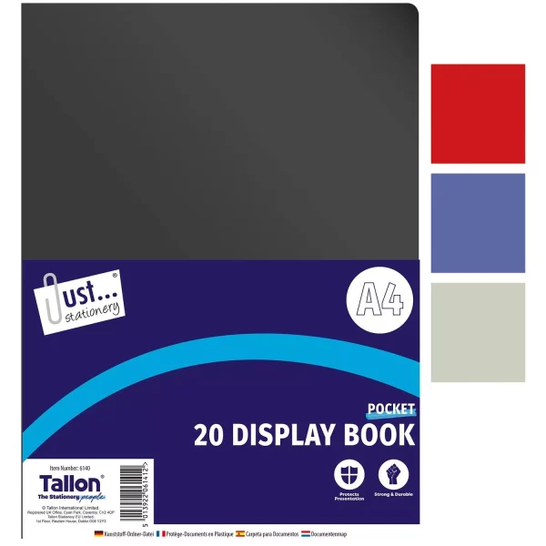 Premium Just stationery a4 20 pocket display book