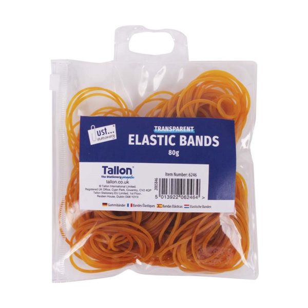 Premium Just stationary transparent elastic bands 80g