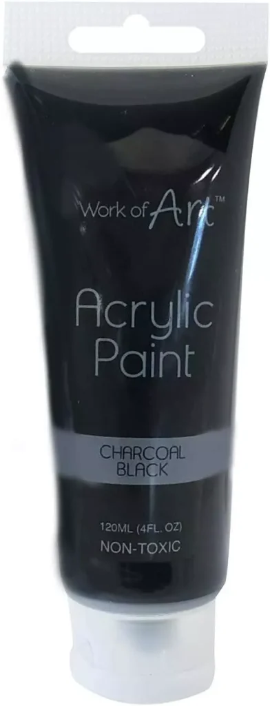Work Of Art Black Acrylic Paint 120ml