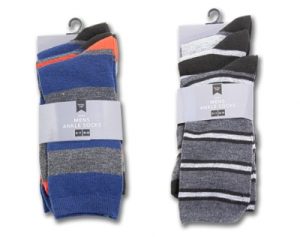 Farley Mill 7-11 Men's Stripe Ankle Socks PACK OF 3