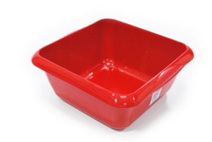 Square Bowl Glitter Red 7l