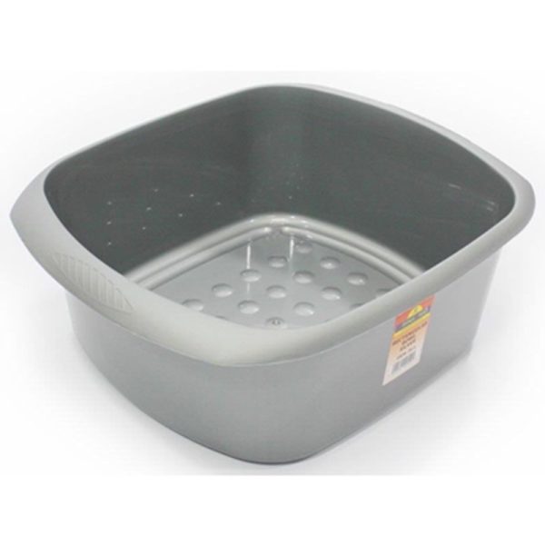 Premium Rectangular washing up bowl silver 11l