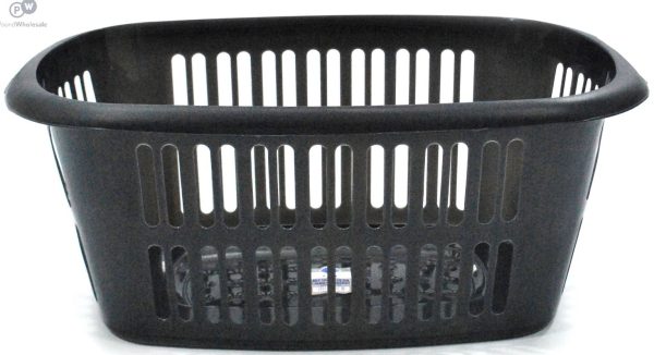 Premium Rectangular laundry basket graphite 55l