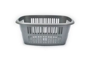 Rectangular Laundry Basket Silver 55l
