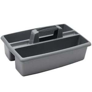 Carry All Rectangular Cleaning Caddy Silver 40cm