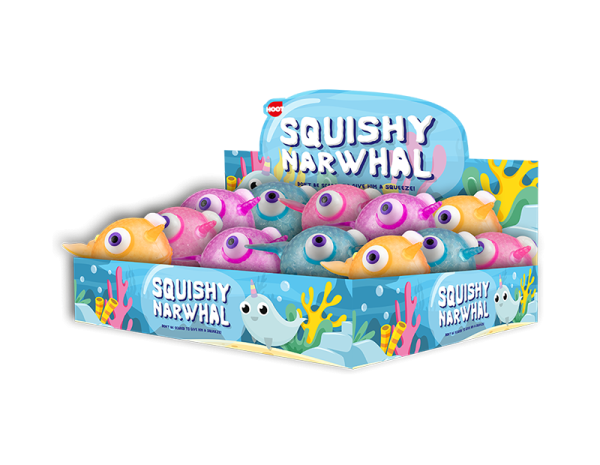 Premium Hoot squishy big eye narwhal colours