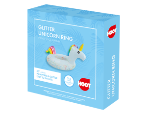 Hoot Inflatable Glitter Kids Unicorn Swim Ring 30"