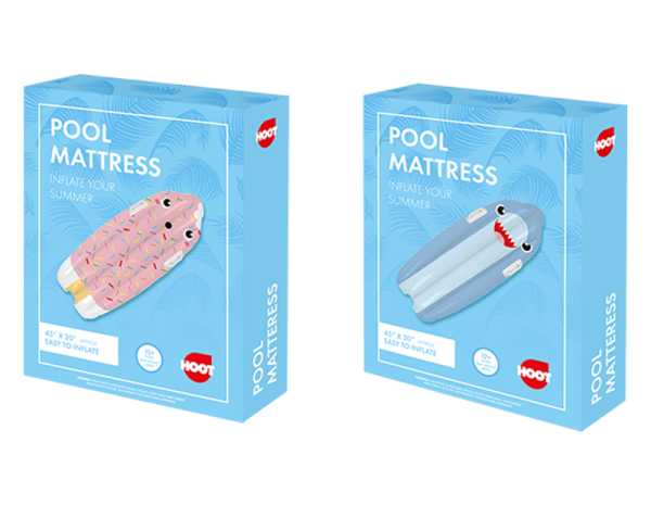 Premium Hoot inflatable pool mattress 45" x 20"