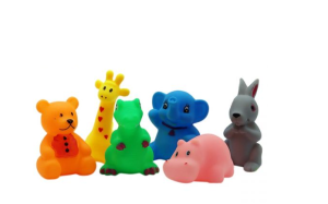Rubber Squeaky Animals 6pc