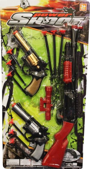 Power Shoot 3 Gun Battle Action Hero With Darts (Approx 56cm X 28cm)