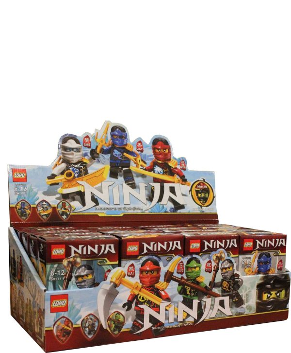 Premium Loho ninja toy bricks characters set in 16pc characters each (each box size 10.5 x 8.5cm) - cdu approx 12cm x 33.5cm