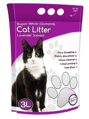 World Of Pets Super White Clumping Cat Litter Lavender Scented 3l