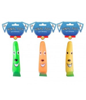 World Of Pets Vinyl Squeaky Banana Dog Toy
