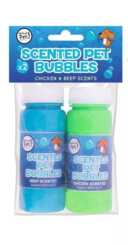 World Of Pets Chicken & Beef Scented Pet Bubbles 60ml Pack Of 2