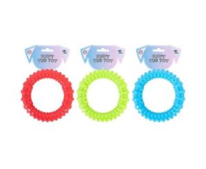 World Of Pets Dog & Puppy Rubber Ring Tug Toy 9cm