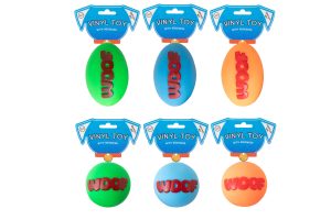 World Of Pets Vinyl Squeaky Woof Ball Dog