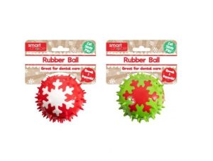 Smart Choice Spiky Rubber Snowflake Ball Dog Toy 8.8cm