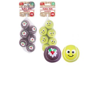 Smart Choice Christmas Rubber Bouncing Ball Dog Toy Pack Of 6