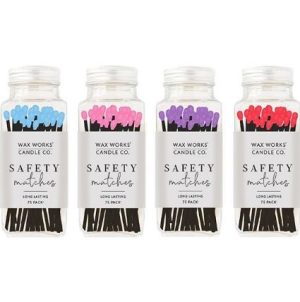 Wax Works Candle Co Black Stick Safety Matches Pack Of 75
