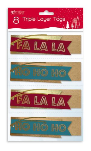 Giftmaker Triple Layer Christmas Gift Tags Pack of 8