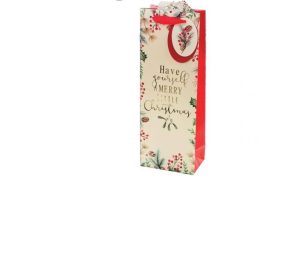 Giftmaker Christmas Foliage Gift Bag Bottle