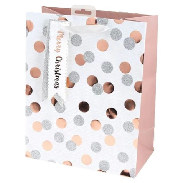 Premium Giftmaker metallic spots christmas gift bag medium