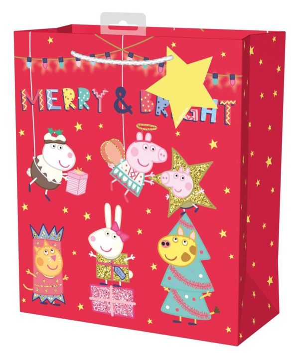 Premium Peppa pig christmas gift bag large