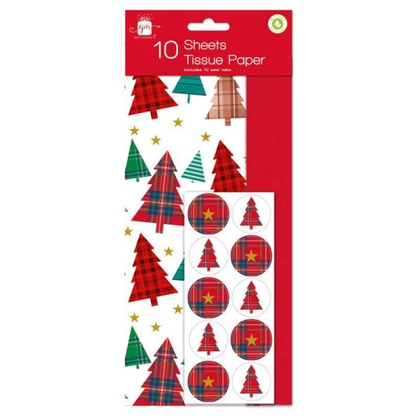 Premium Giftmaker christmas tartan tissue paper 10 sheets