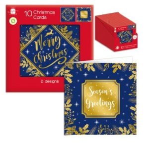 Giftmaker Festive Midnight Blue Christmas Cards Pack Of 10