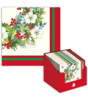 Giftmaker Christmas Traditional Foliage Napkins Pack Of 20