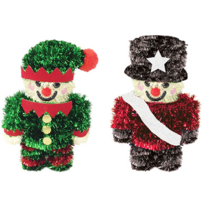 Christmas Tinsel Elf & Nutcracker Doll