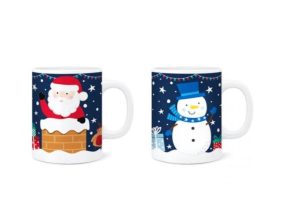 Christmas Santa & Snowman Mug 11oz