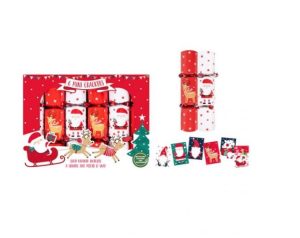 Christmas Santa & Reindeer Mini Crackers Pack Of 6