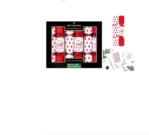 Harvey & Mason Mini Red Jolly Christmas Crackers 8.5" Pack Of 6
