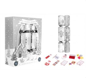 Christmas Family Silver Snowflake Crackers 12" Pack Of 10