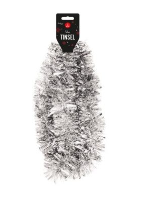 Christmas Silver Tinsel 2m