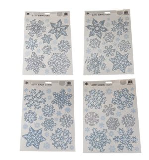 Christmas Glitter Snowflake Window Stickers