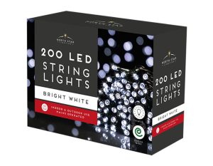 Christmas Bright White 200 LED String Lights 14.4m