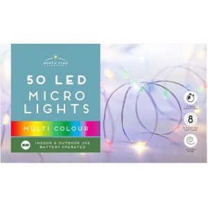 Christmas Battery-Operated LED Multicoloured Micro Lights 4m