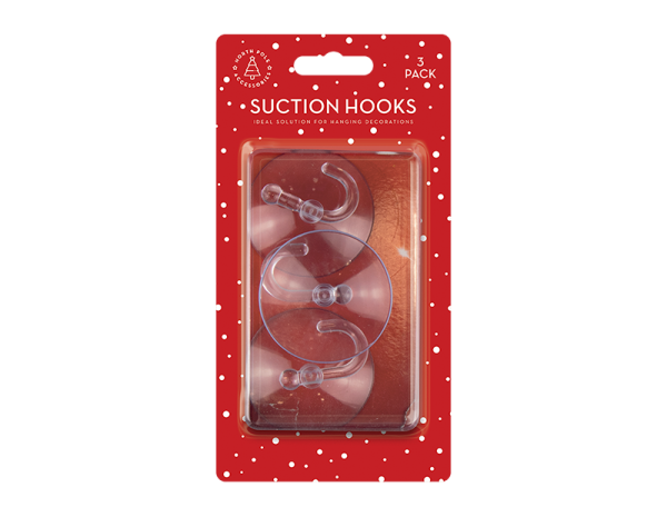 Premium Christmas large suction hooks 6cm pack of 3