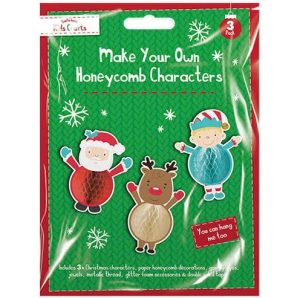 Christmas Make Your Own Honeycomb Characters Pack Of 3
