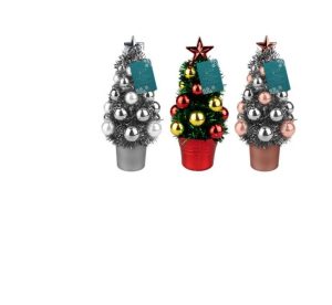 Christmas Tinsel Bauble Tree Decoration 19cm
